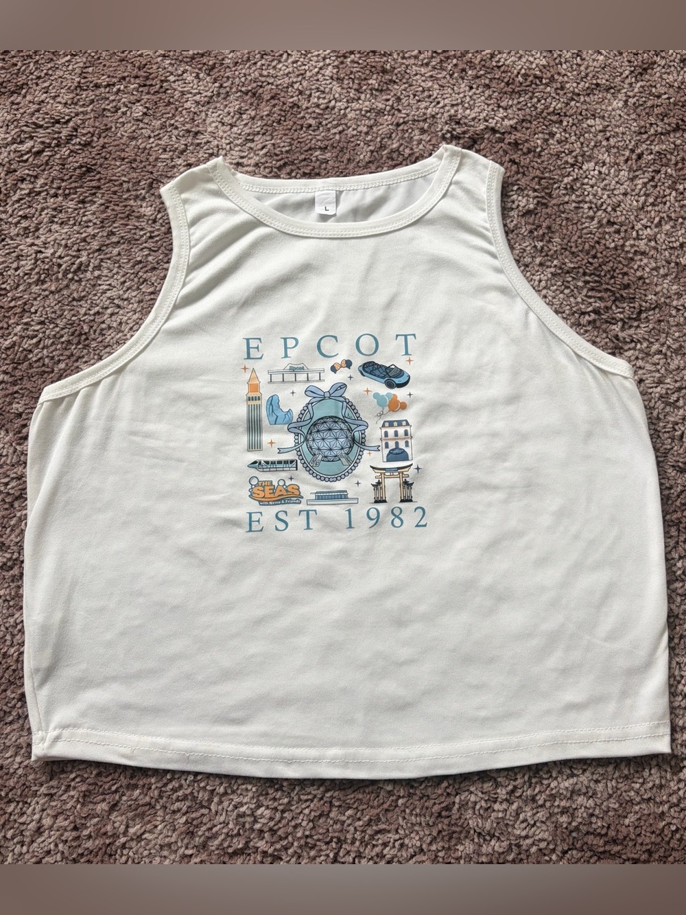 Disney’s Epcot White Graphic Tank Top